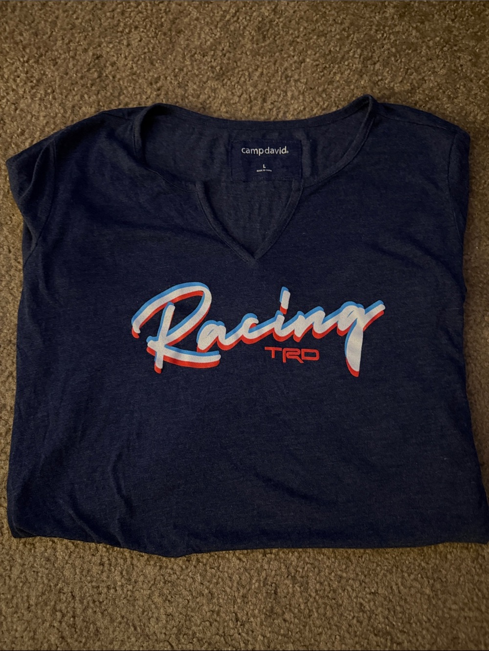 Toyota Navy TRD Racing V neck Graphic Tee